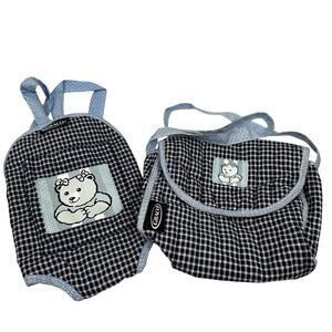 Graco Tolly Tots 2 Pc Set Backpack Doll Carrier AND Diaper Bag Fits Bitty Baby
